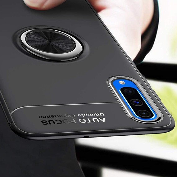 Samsung Galaxy A30s CaseUp Finger Ring Holder Kılıf Siyah Rosegold 5